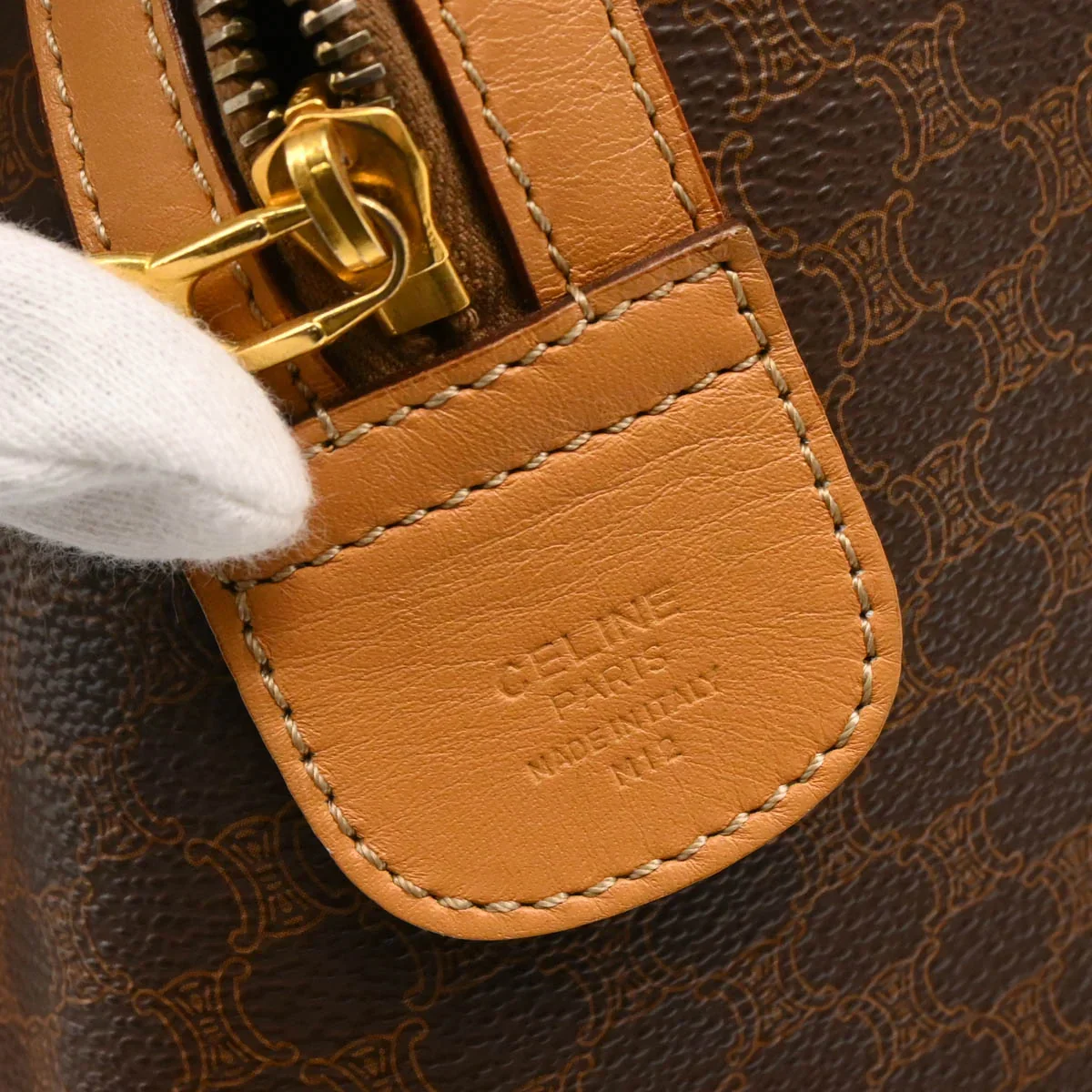 Celine Brown Macadam Handbag - Image 10