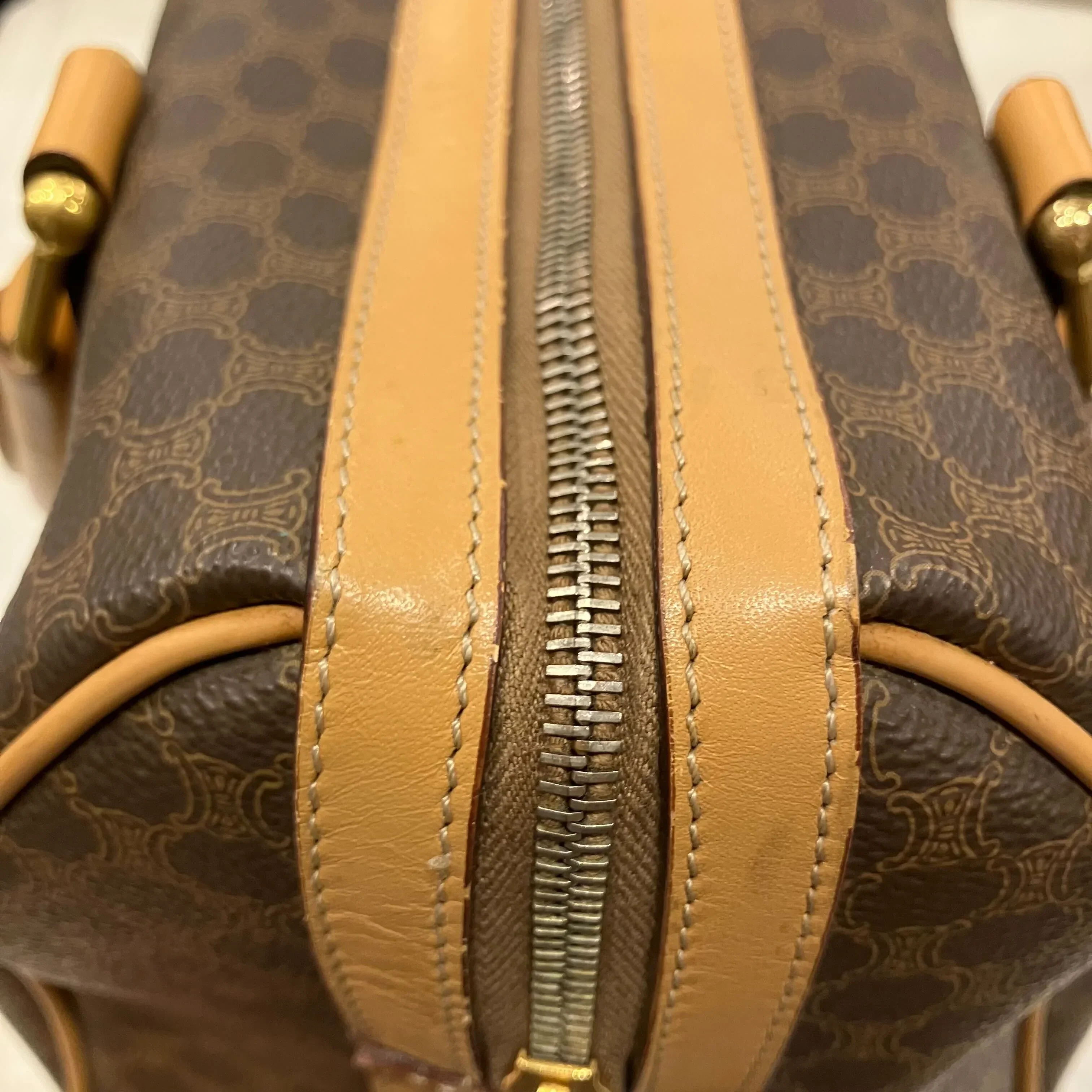 Celine Brown Macadam Handbag - Image 11