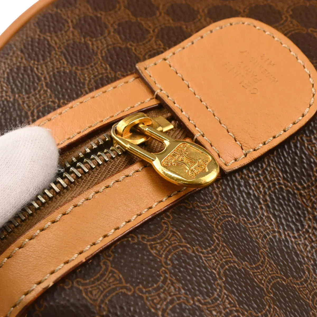 Celine Brown Macadam Handbag - Image 7