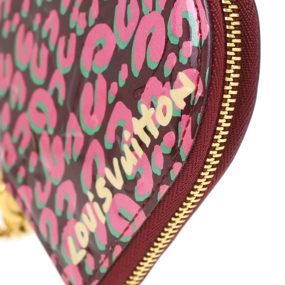 Louis Vuitton 2010 Vernis Leopard Pink Porte Monnaie Coeur Coin M91474 - Image 3