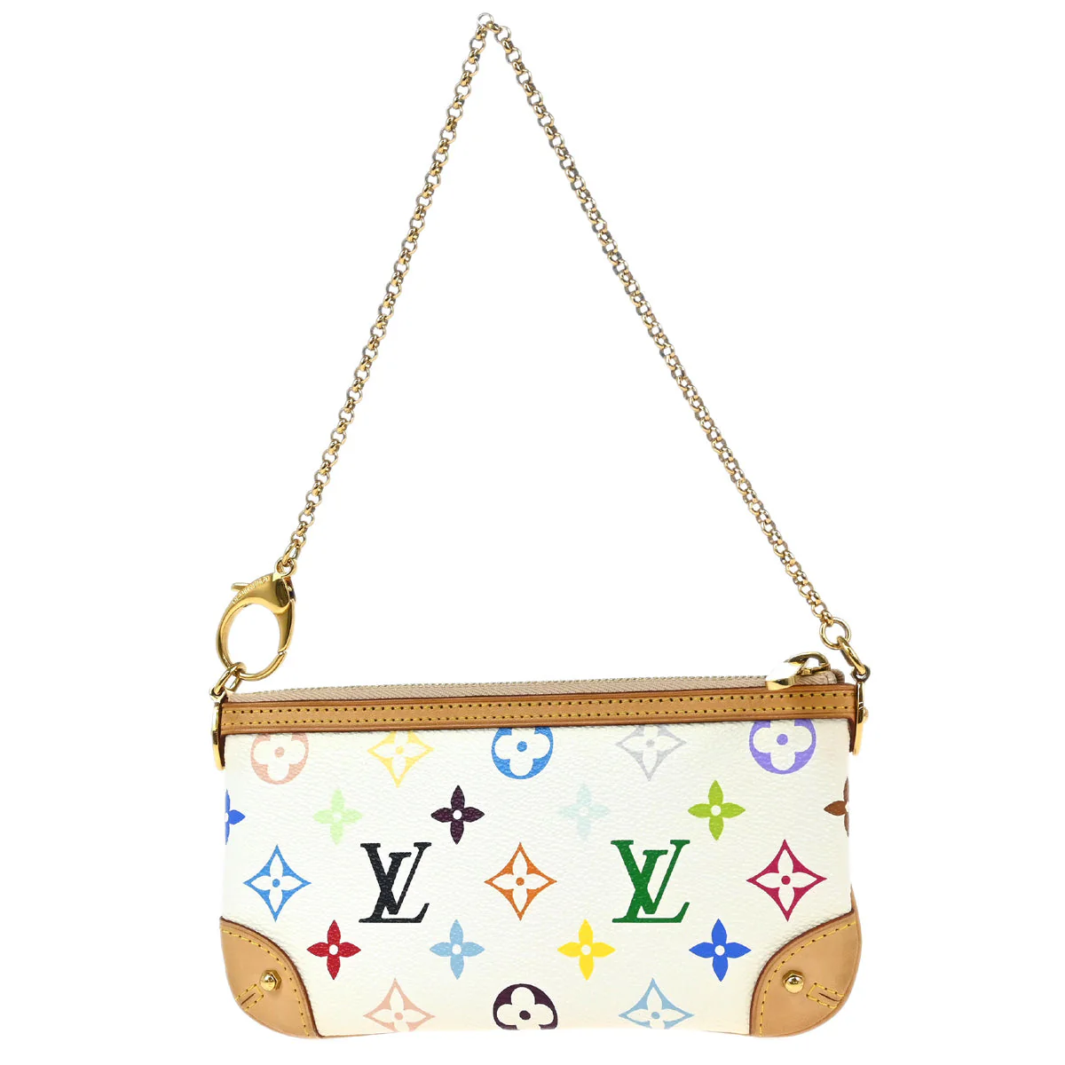 Louis Vuitton 2011 White Multicolor Pochette Milla MM Handbag M60096 - Image 2