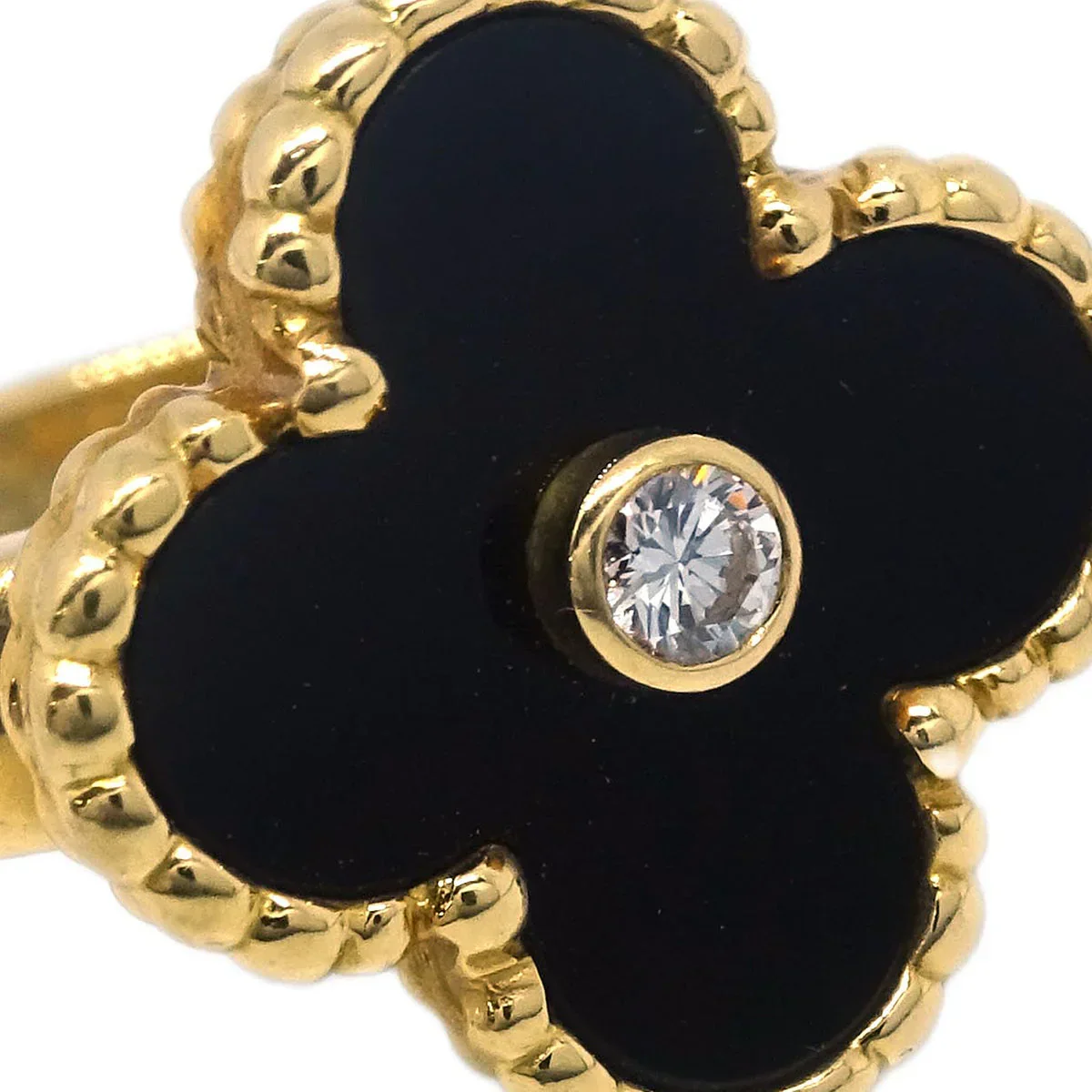 Van Cleef & Arpels Alhambra Ring 750 Onyx Diamond #49 #9 - Image 3