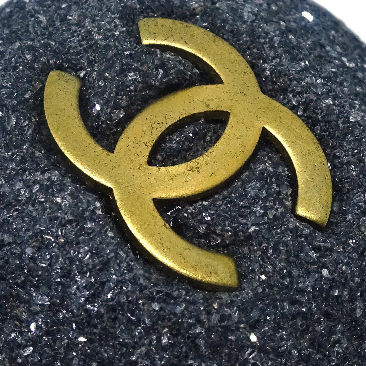 Chanel Gray Button Earrings Clip-On 94A - Image 2