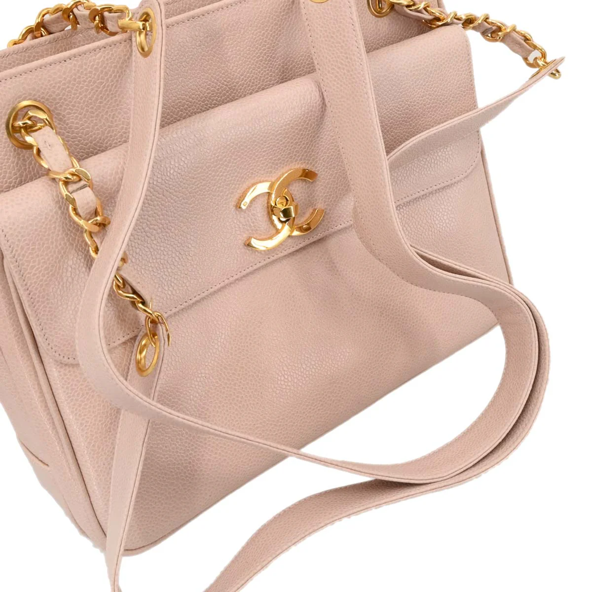 Chanel 1994-1996 Light Pink Caviar Tote Shoulder Bag - Image 3