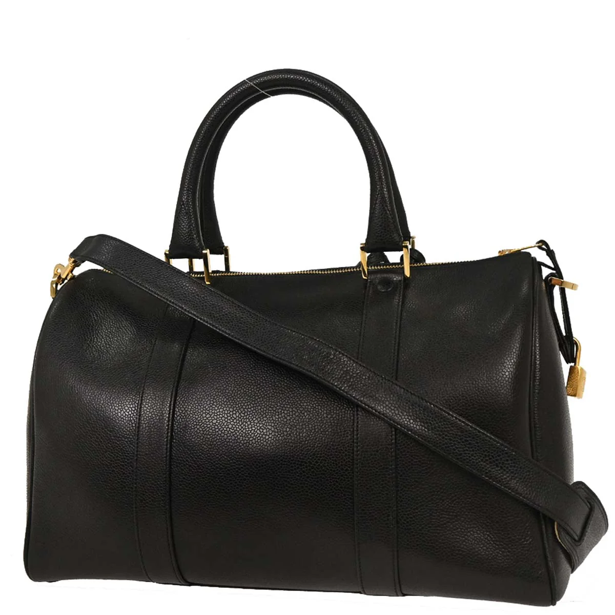Chanel Black Calfskin 2way Shoulder Duffle Handbag - Image 2
