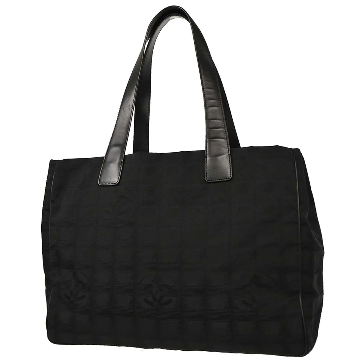Chanel Black Jacquard Nylon New Travel Line Tote Handbag - Image 2