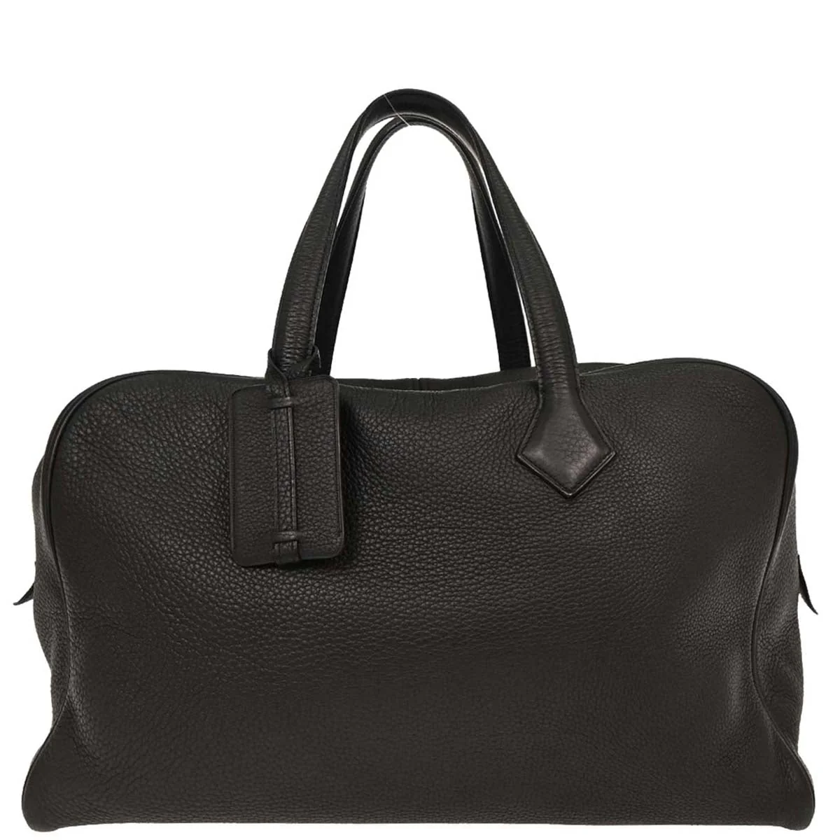 Hermes Black Taurillon Clemence Victoria 43 Handbag
