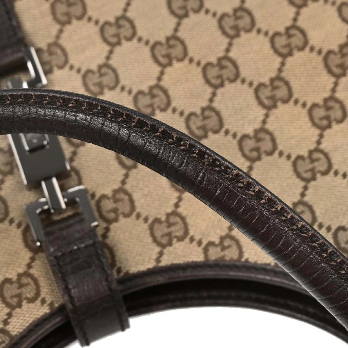 Gucci Brown Beige GG Jackie Handbag - Image 6