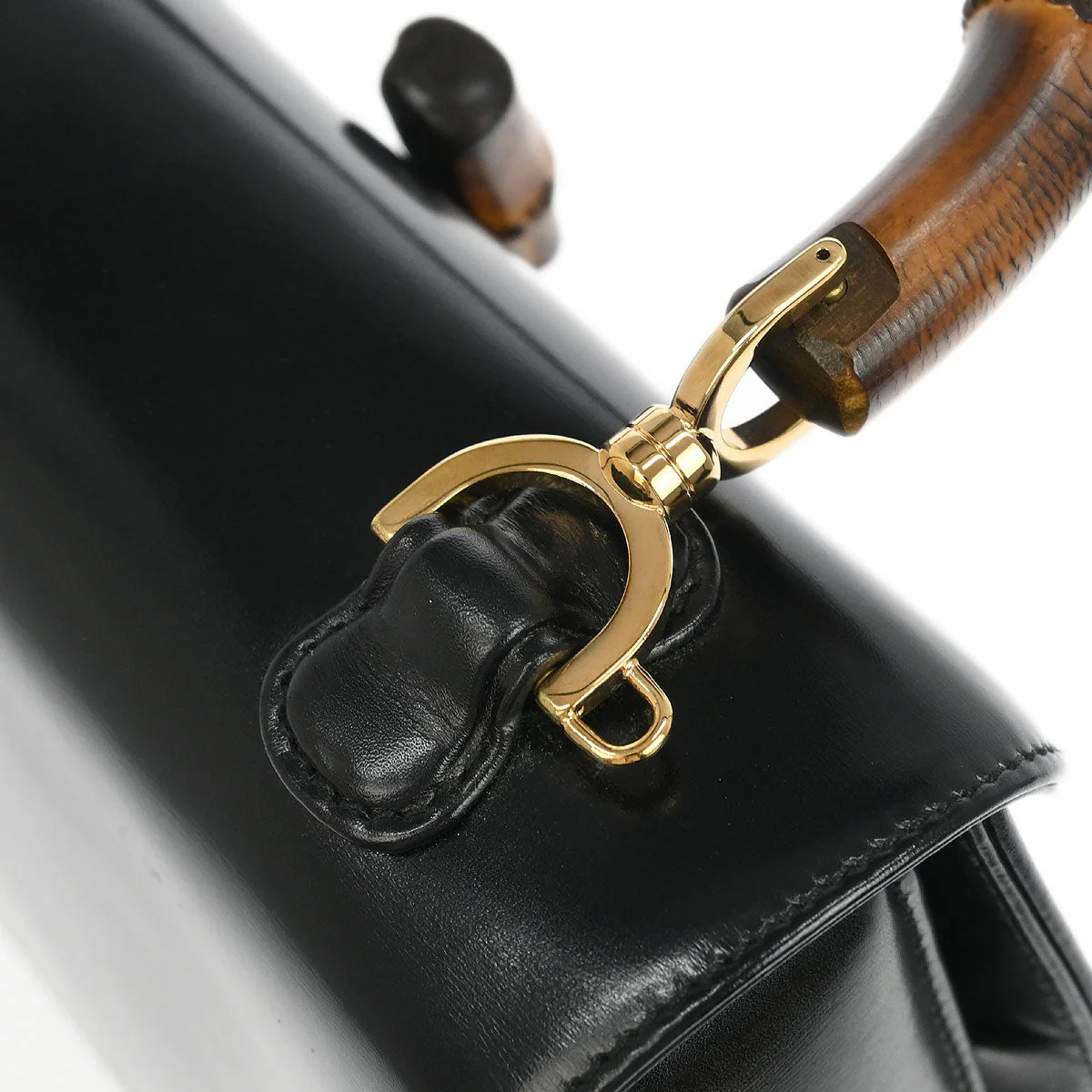 Gucci Black Bamboo 2way Shoulder Handbag - Image 6
