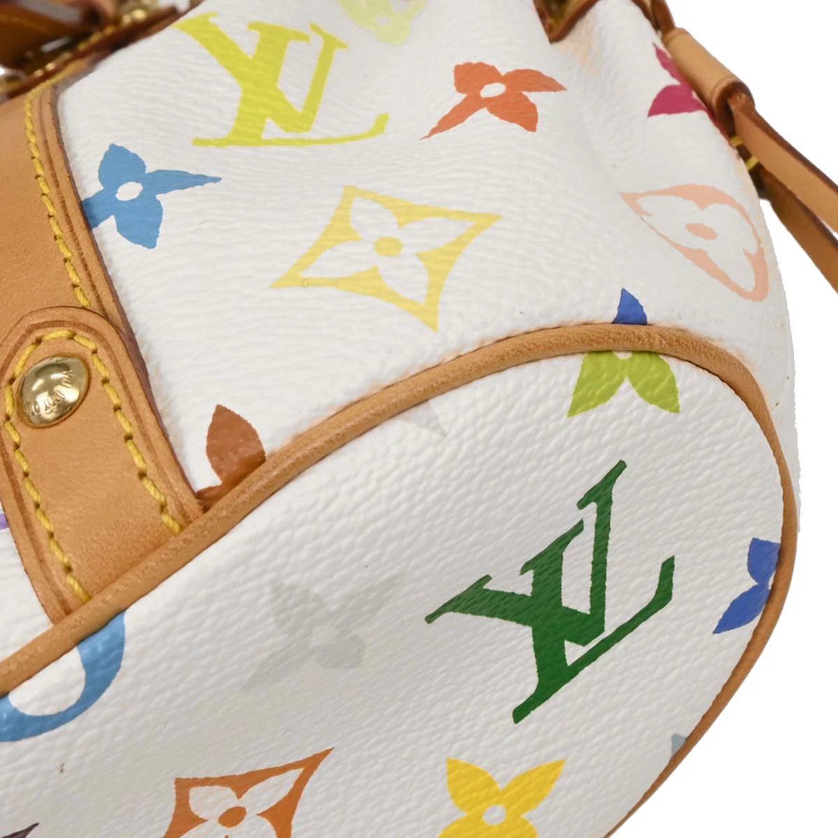 Louis Vuitton 2004 White Monogram Multicolor Theda PM Handbag M92348 - Image 4