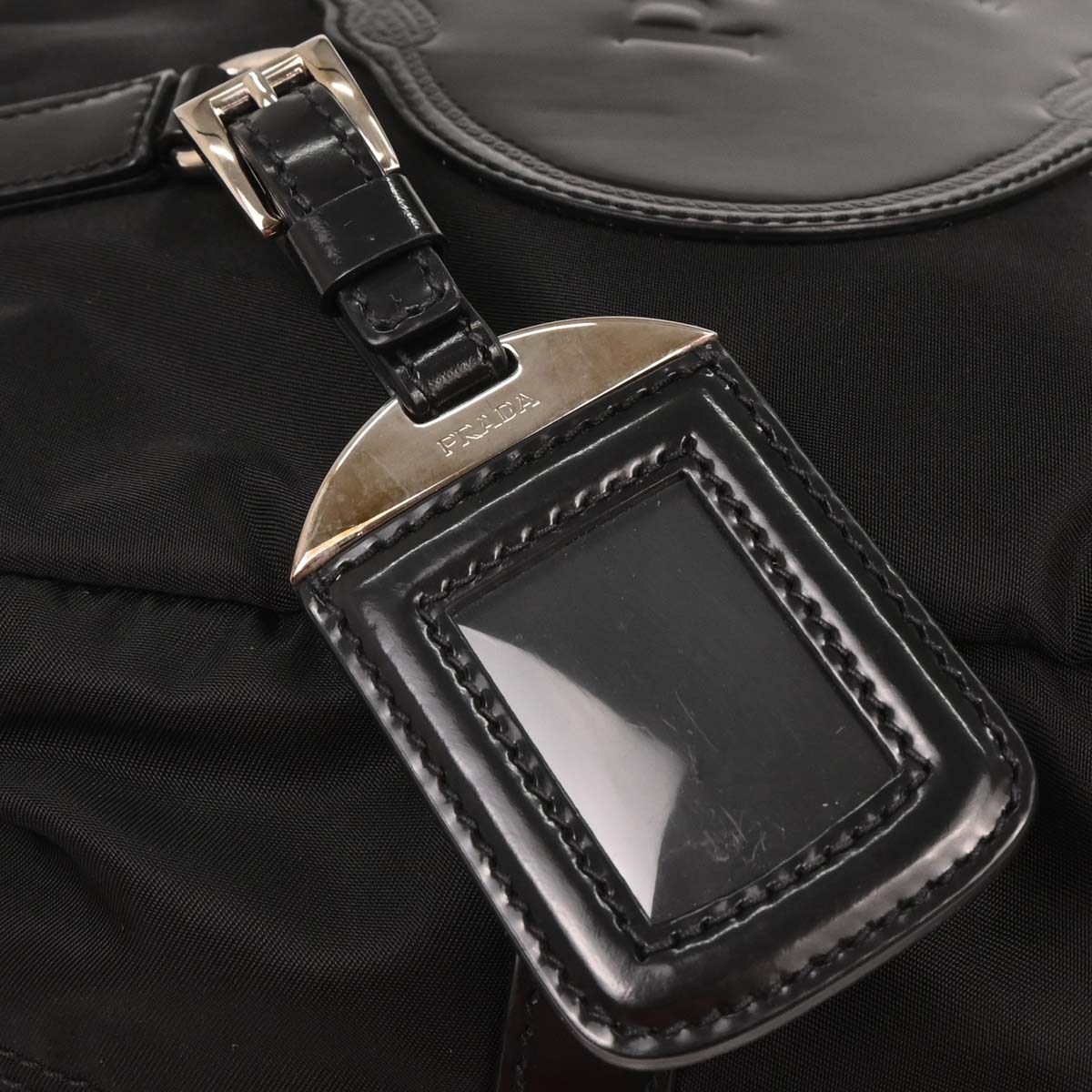 Prada Black Nylon Leather Handbag - Image 3