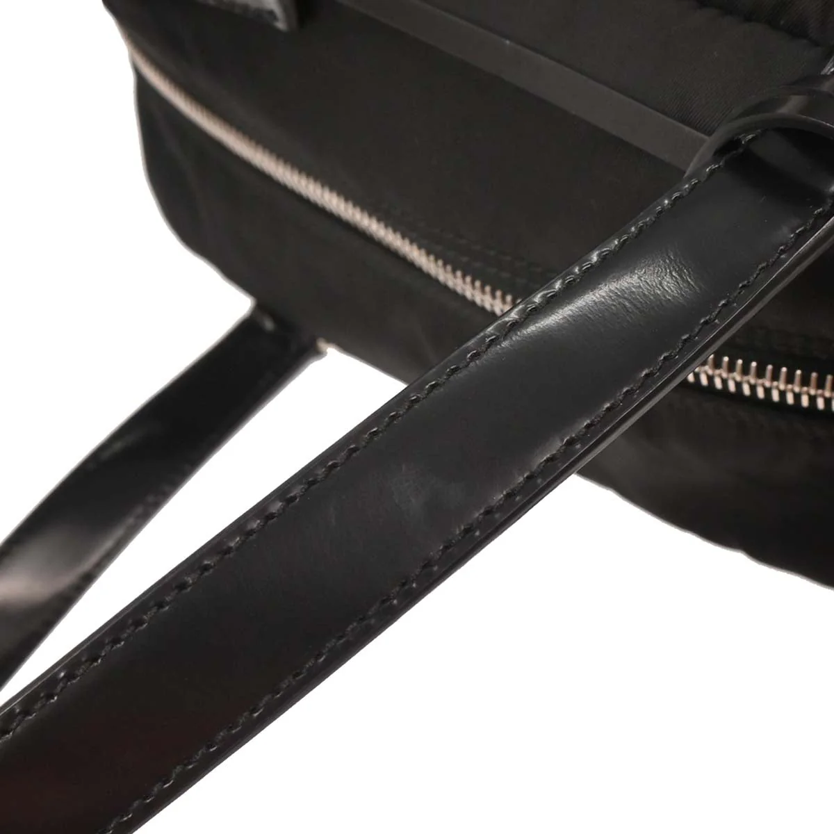 Prada Black Nylon Leather Handbag - Image 5