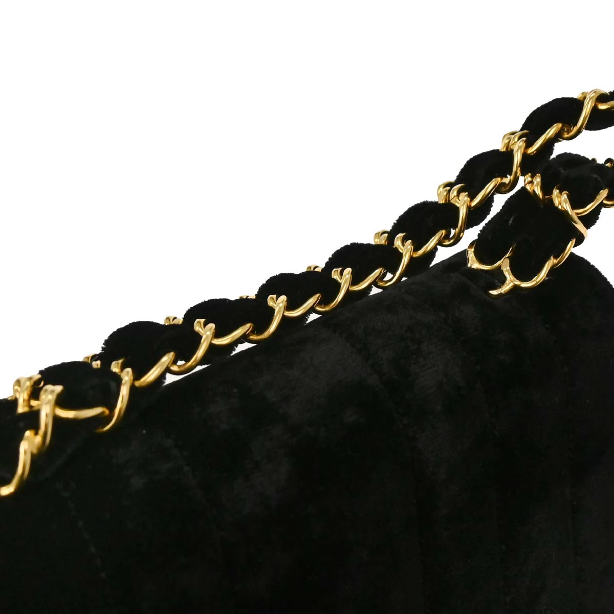 Chanel Black Velvet Mademoiselle Chain Handbag - Image 4