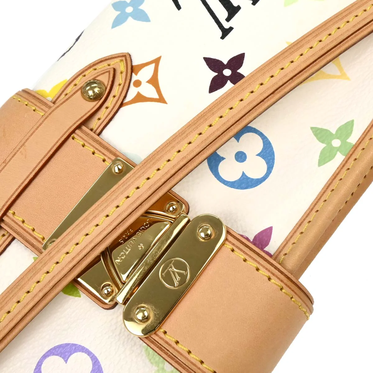 Louis Vuitton White Multicolor Shirley Handbag M40049 - Image 5