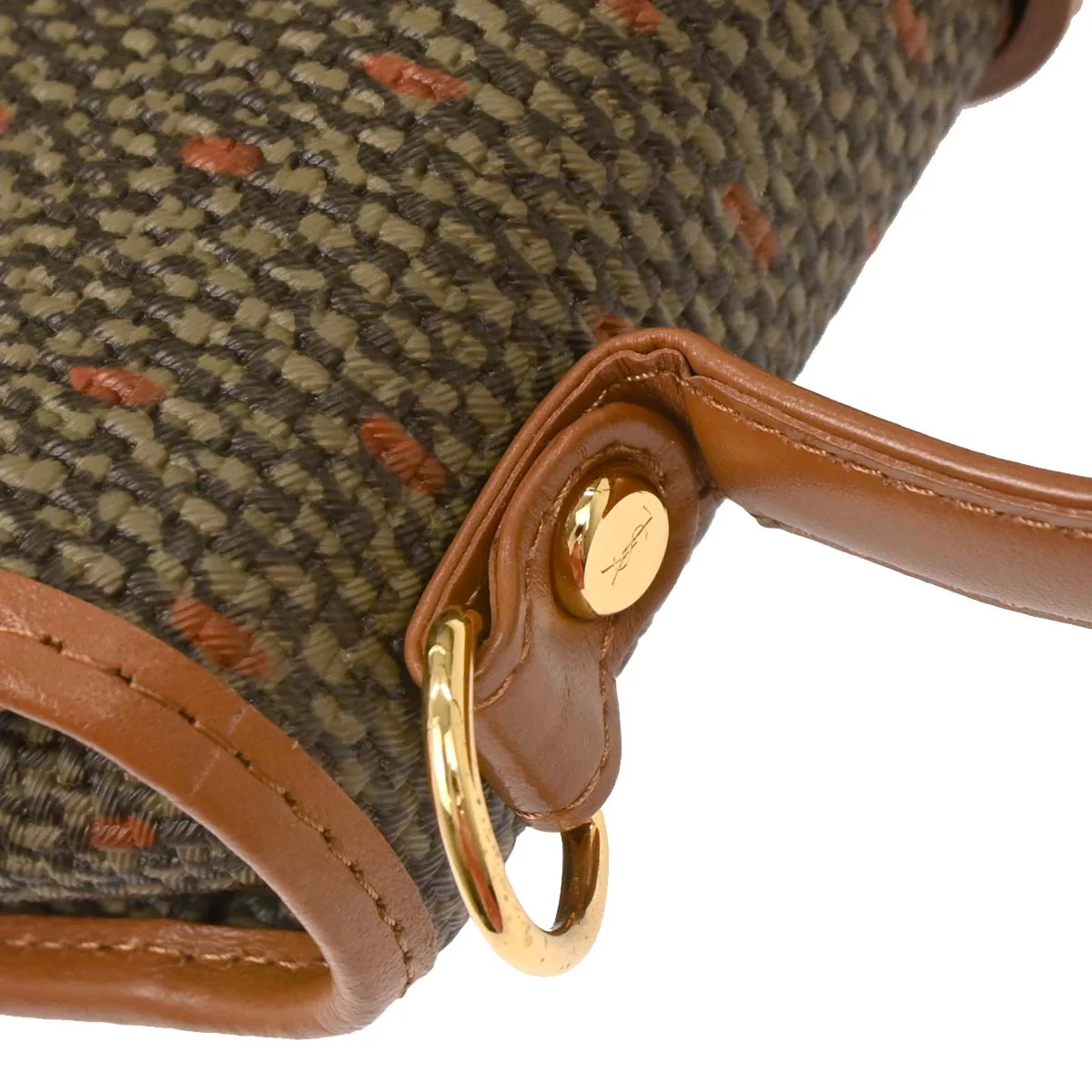 Yves Saint Laurent Khaki Brown 2way Shoulder Handbag - Image 7