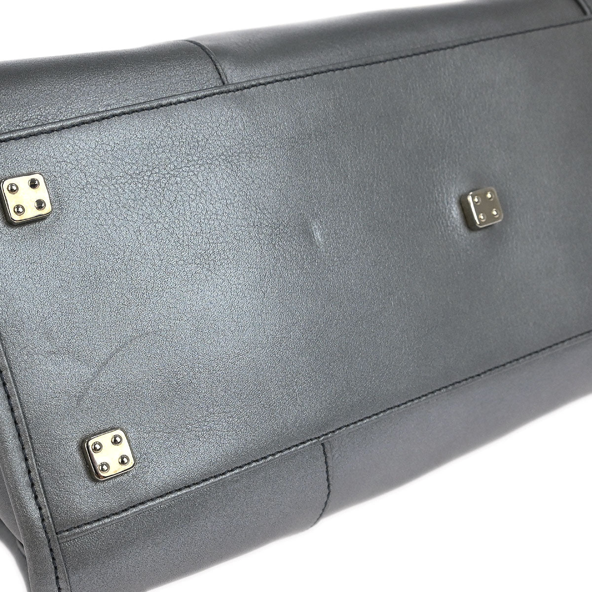Loewe Silver Lambskin Amazona 28 Handbag - Image 3