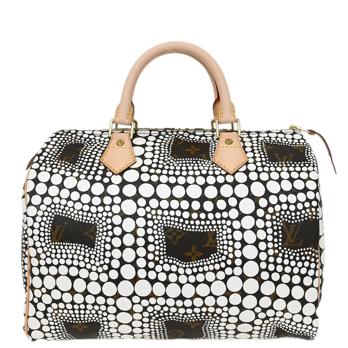 Louis Vuitton 2012 Yayoi Kusama White Monogram Town Speedy 30 Handbag M40690