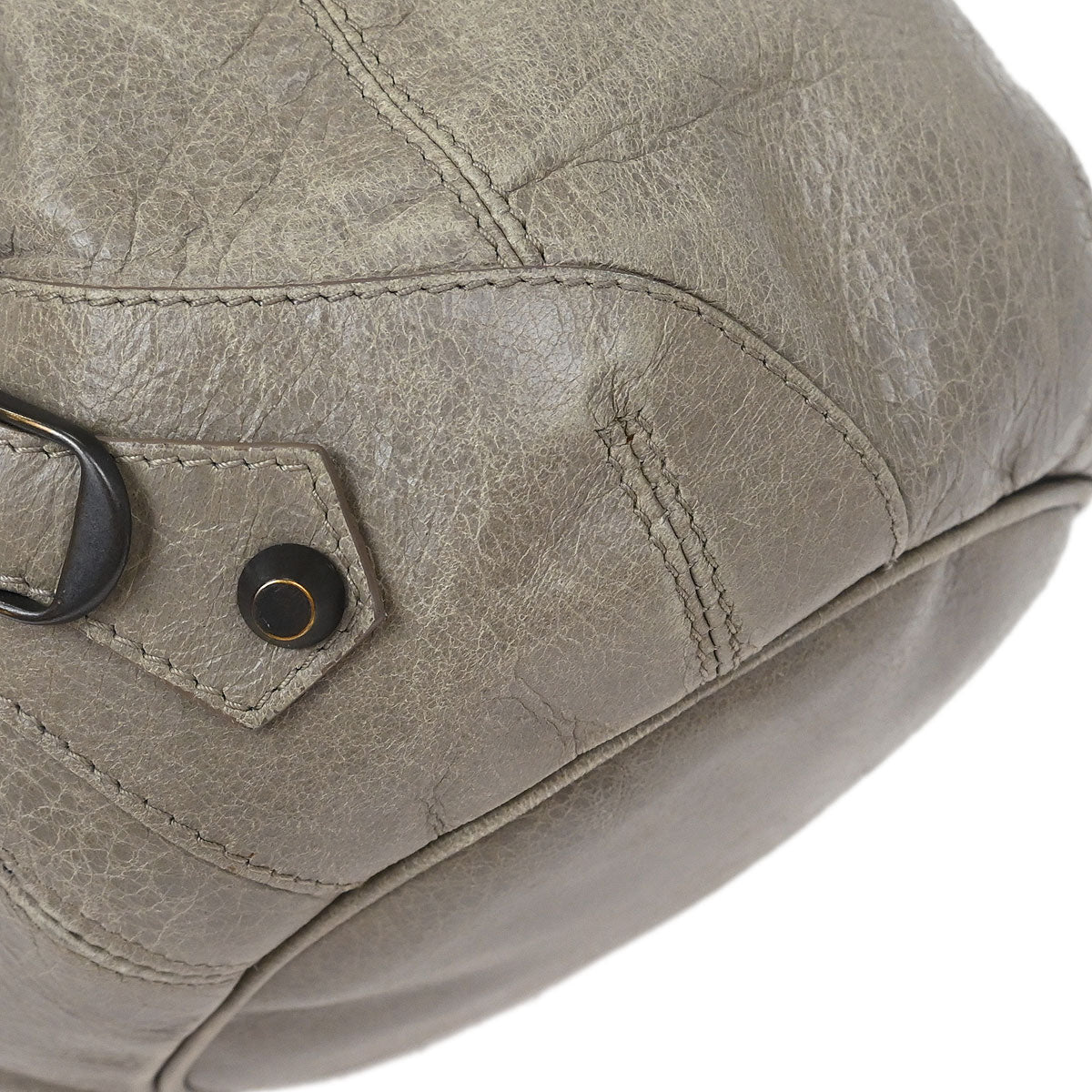 Balenciaga Gray Classic Mini Pompon 2way Shoulder Handbag - Image 4
