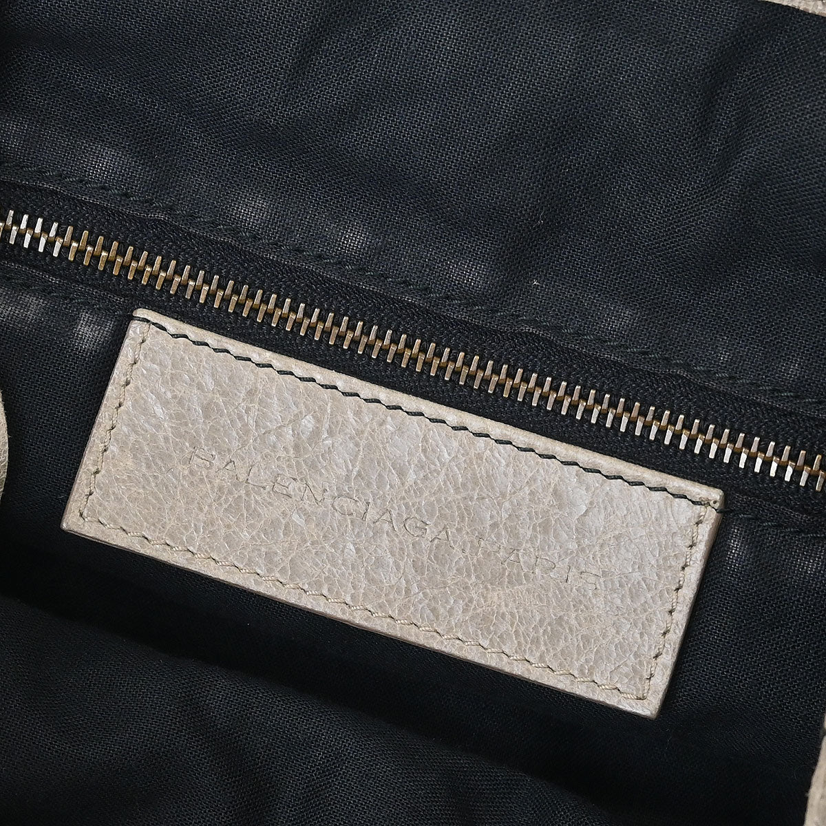 Balenciaga Gray Classic Mini Pompon 2way Shoulder Handbag - Image 9