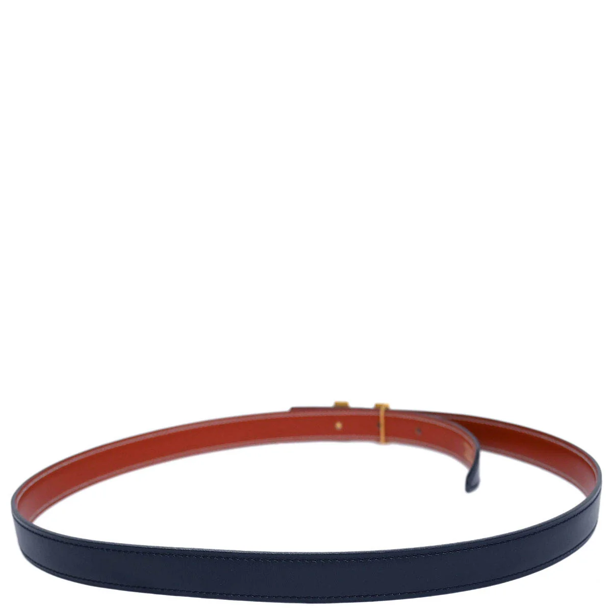 Hermes 1997 Navy Box Calf Constance Reversible Belt #80 Small Good - Image 2