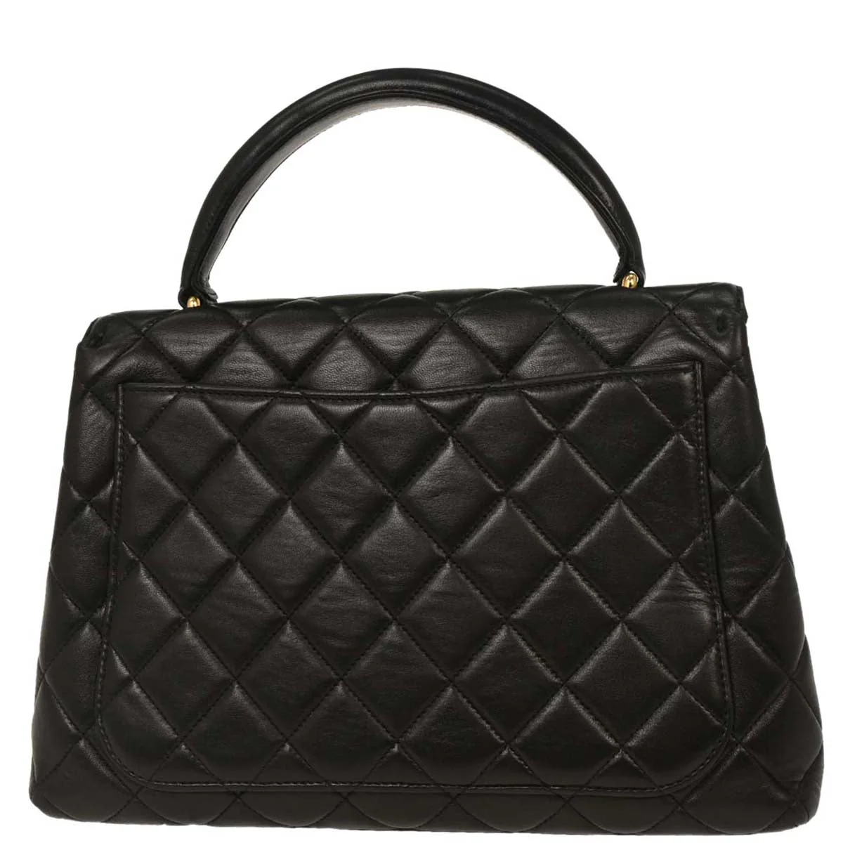Chanel 1996-1997 Black Lambskin Kelly Handbag - Image 2