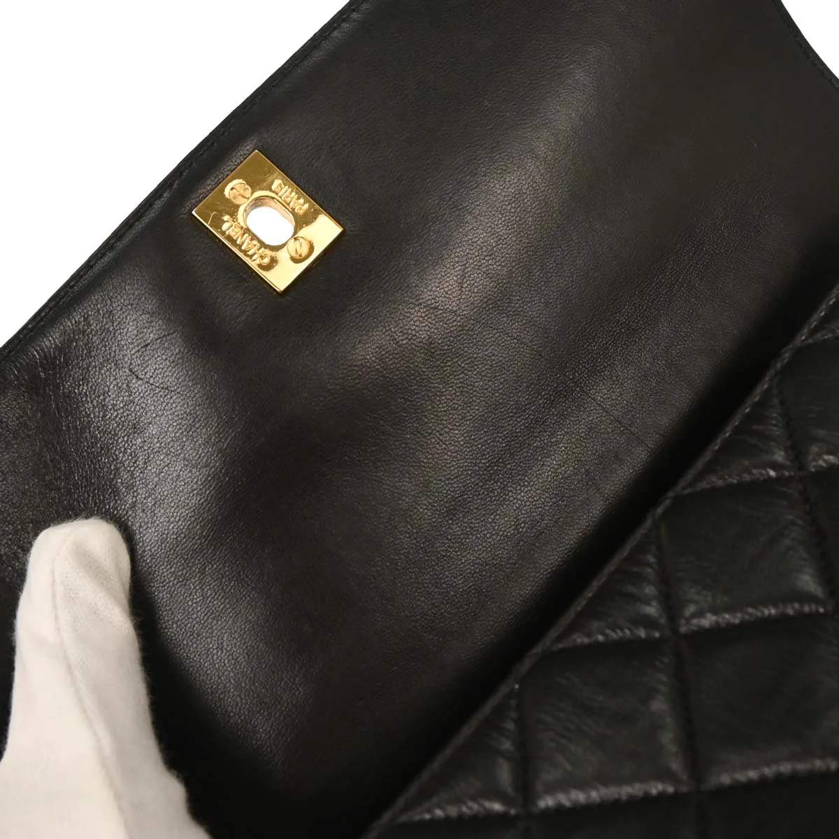 Chanel 1996-1997 Black Lambskin Kelly Handbag - Image 5