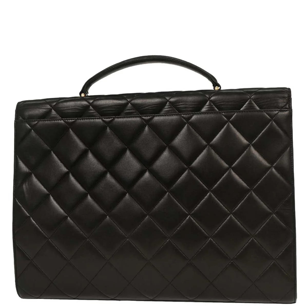 Chanel 1996-1997 Black Lambskin Business Briefcase Handbag - Image 2