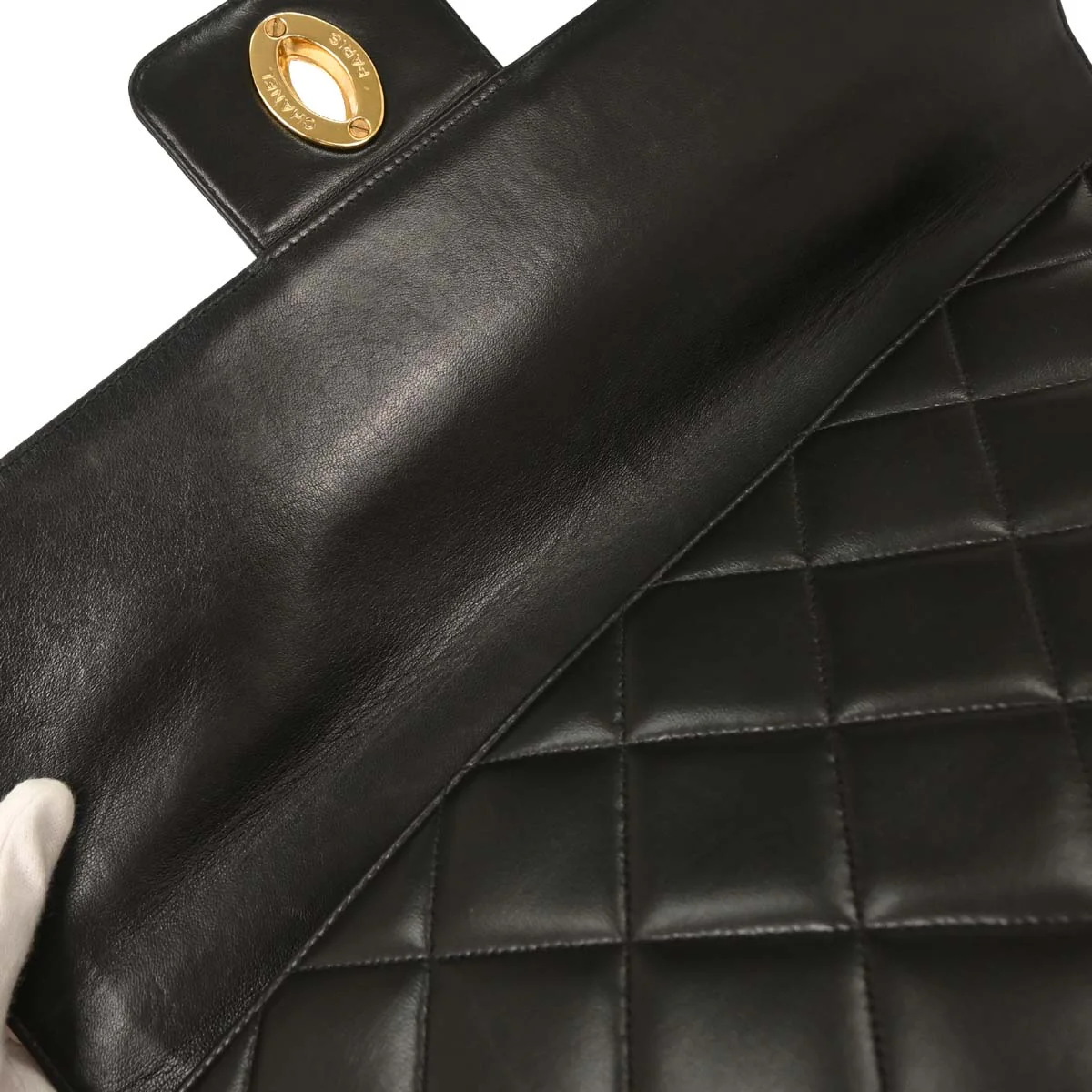 Chanel 1996-1997 Black Lambskin Business Briefcase Handbag - Image 6