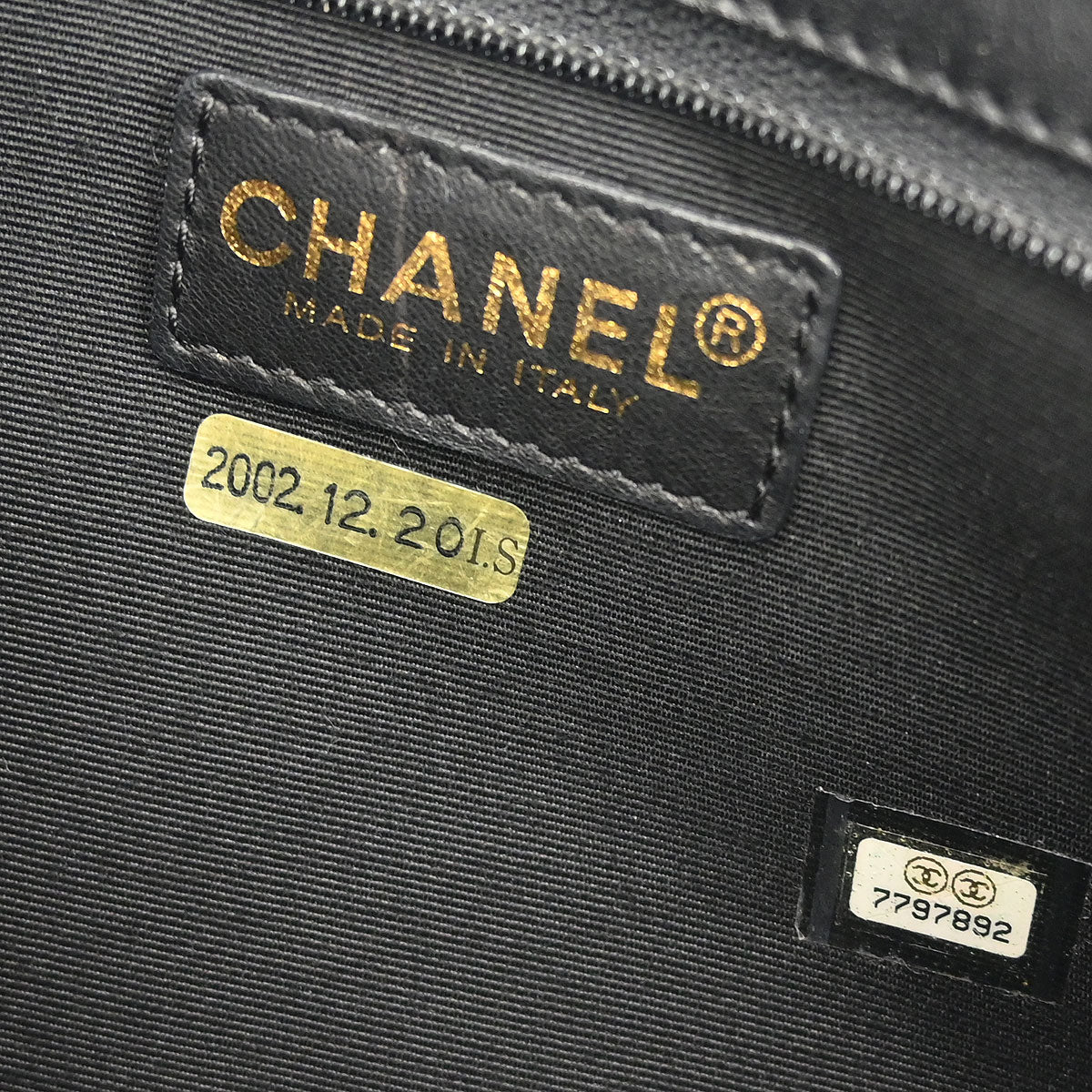 Chanel 2002-2003 Navy Canvas Icon Chain Handbag - Image 8