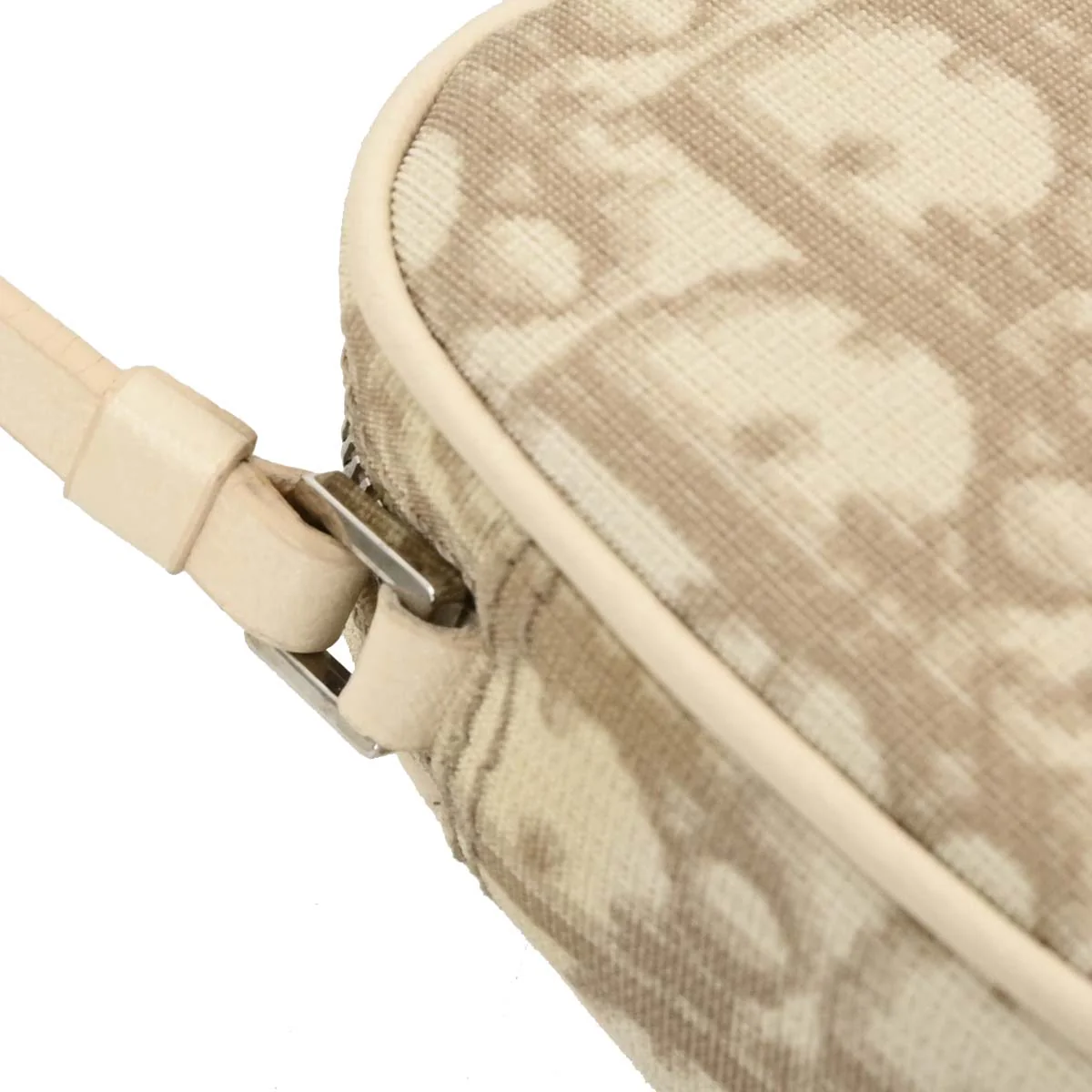 Christian Dior Beige PVC Embroidered Flower Trotter Handbag - Image 4