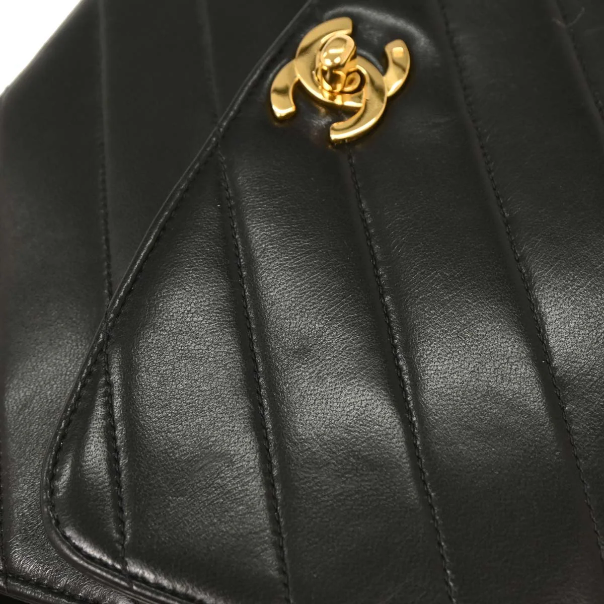Chanel 1991-1994 Black Lambskin Kelly 2way Shoulder Handbag - Image 6
