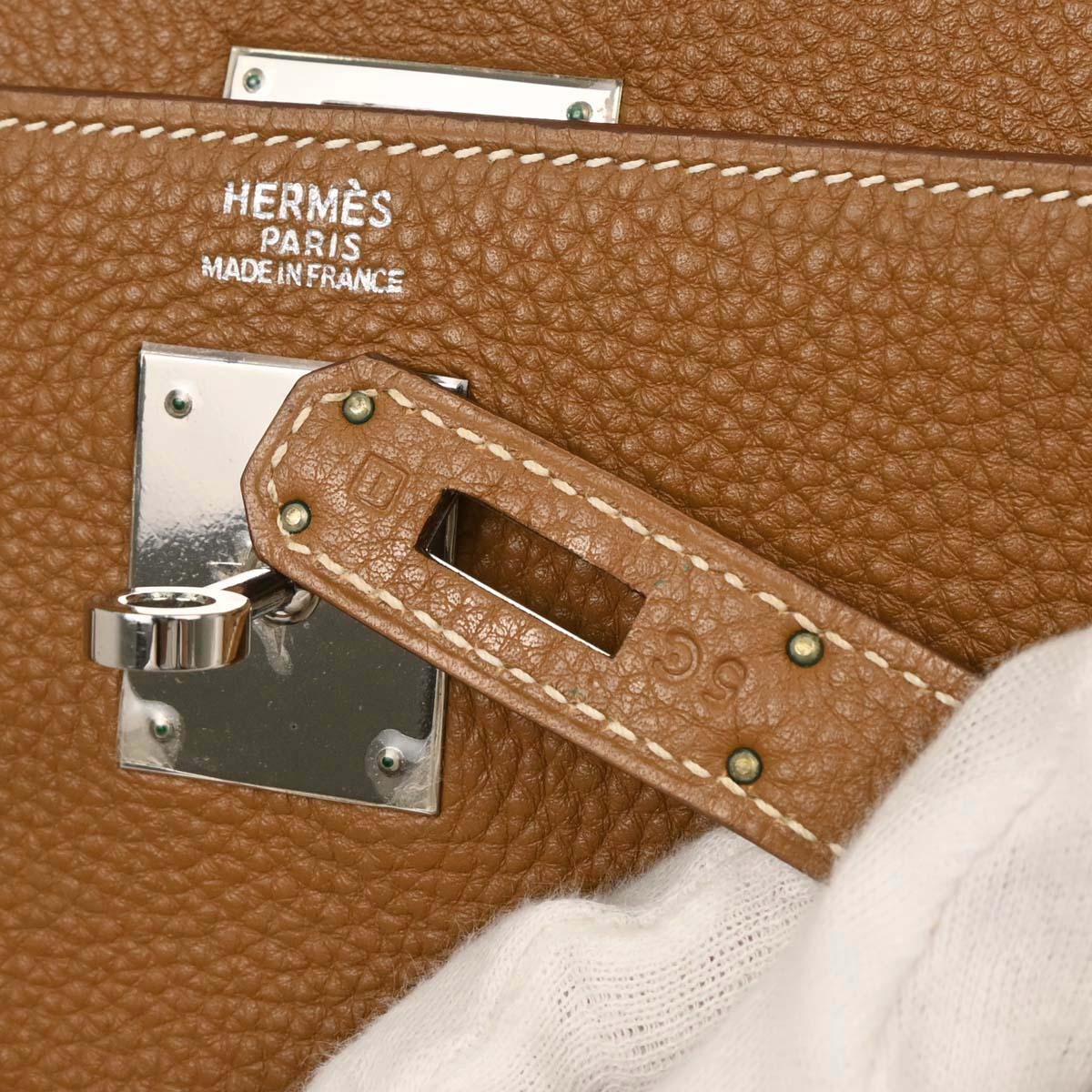Hermes Gold Togo Kelly 32 Sellier 2way Handbag - Image 10