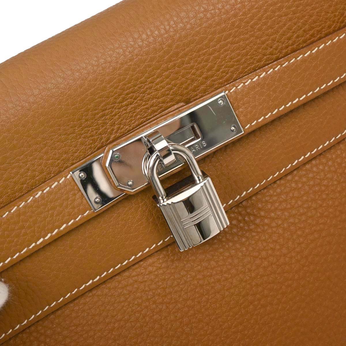 Hermes Gold Togo Kelly 32 Sellier 2way Handbag - Image 6
