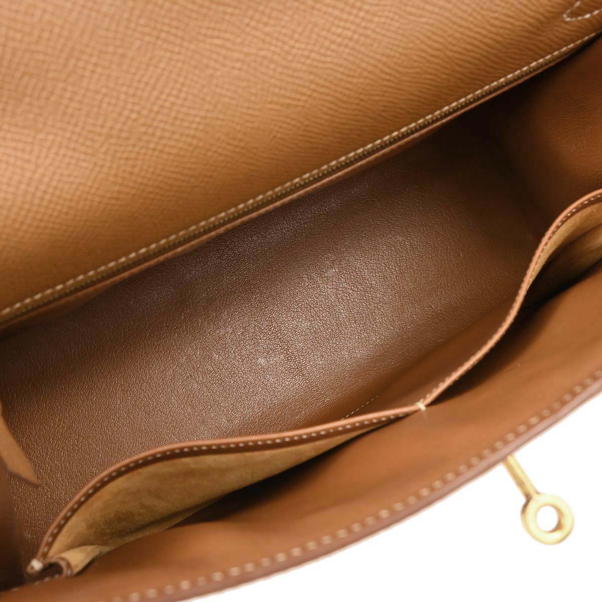 Hermes Gold Courchevel Kelly 32 Sellier Handbag - Image 6
