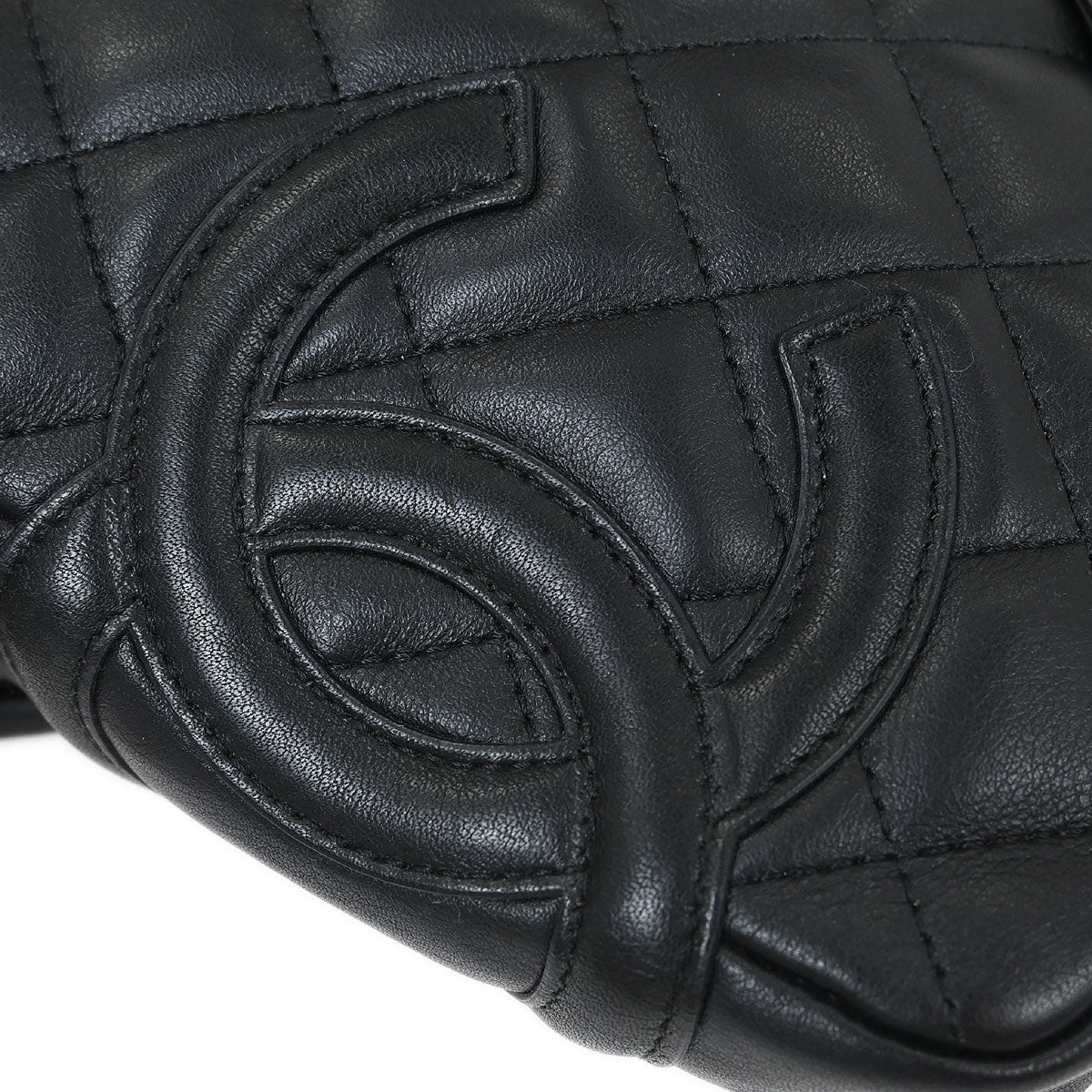 Chanel 2005-2006 Black Calfskin Cambon Ligne Shoulder Bag - Image 4