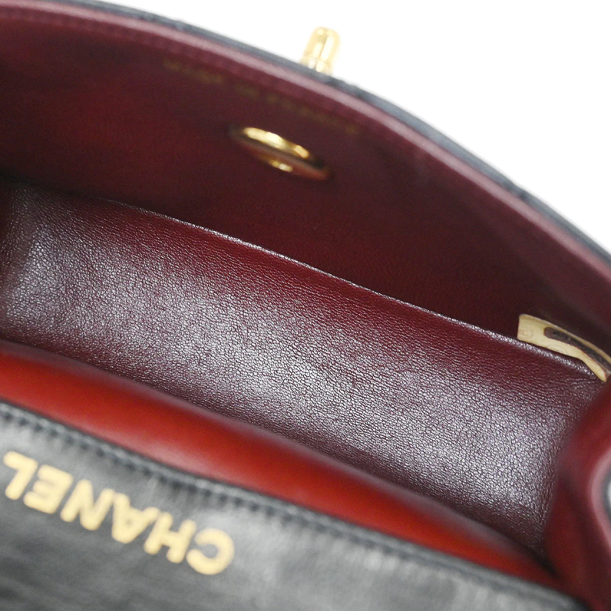 Chanel 1989-1991 Black Lambskin Shoulder Bag - Image 8