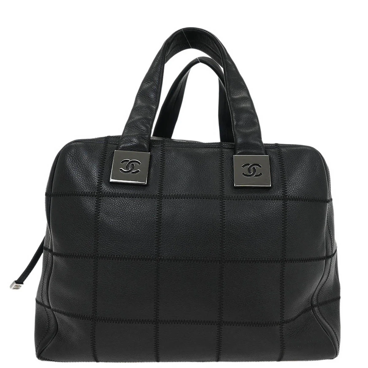 Chanel 2003-2004 Black Caviar Choco Bar Handbag