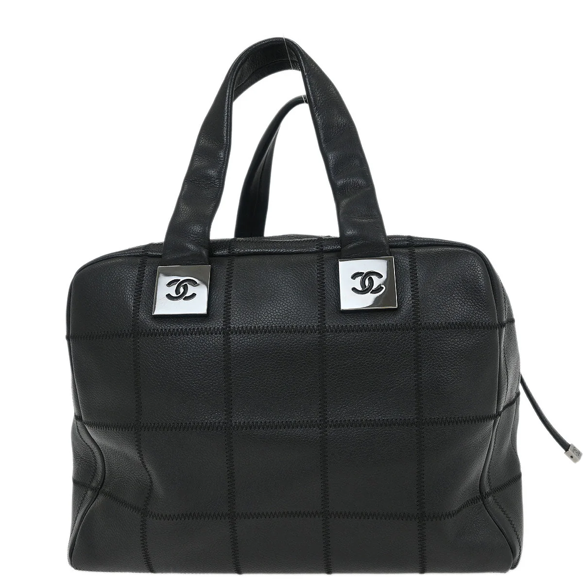 Chanel 2003-2004 Black Caviar Choco Bar Handbag - Image 2