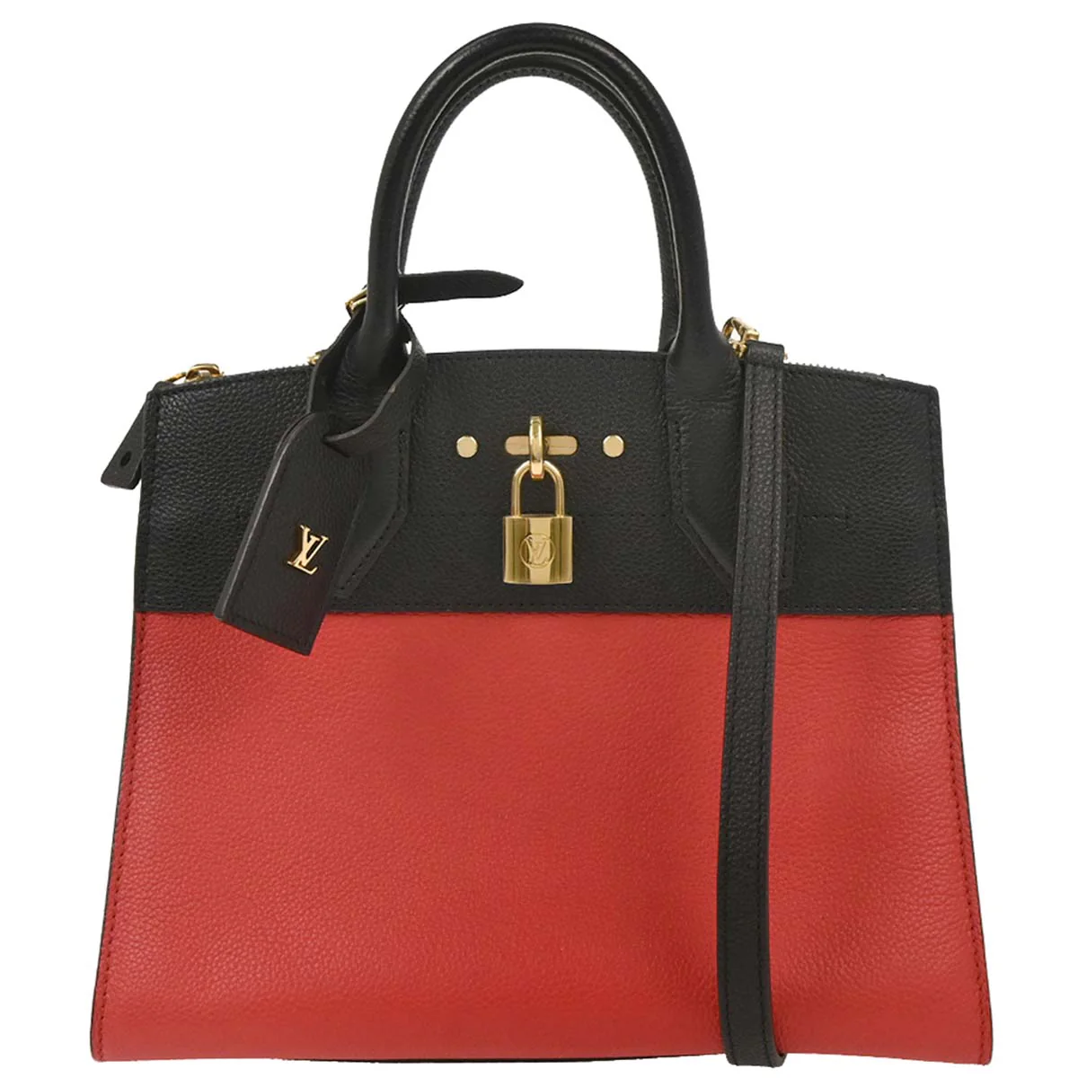 Louis Vuitton 2018 Red Black City Steamer PM 2way Shoulder Handbag M54868