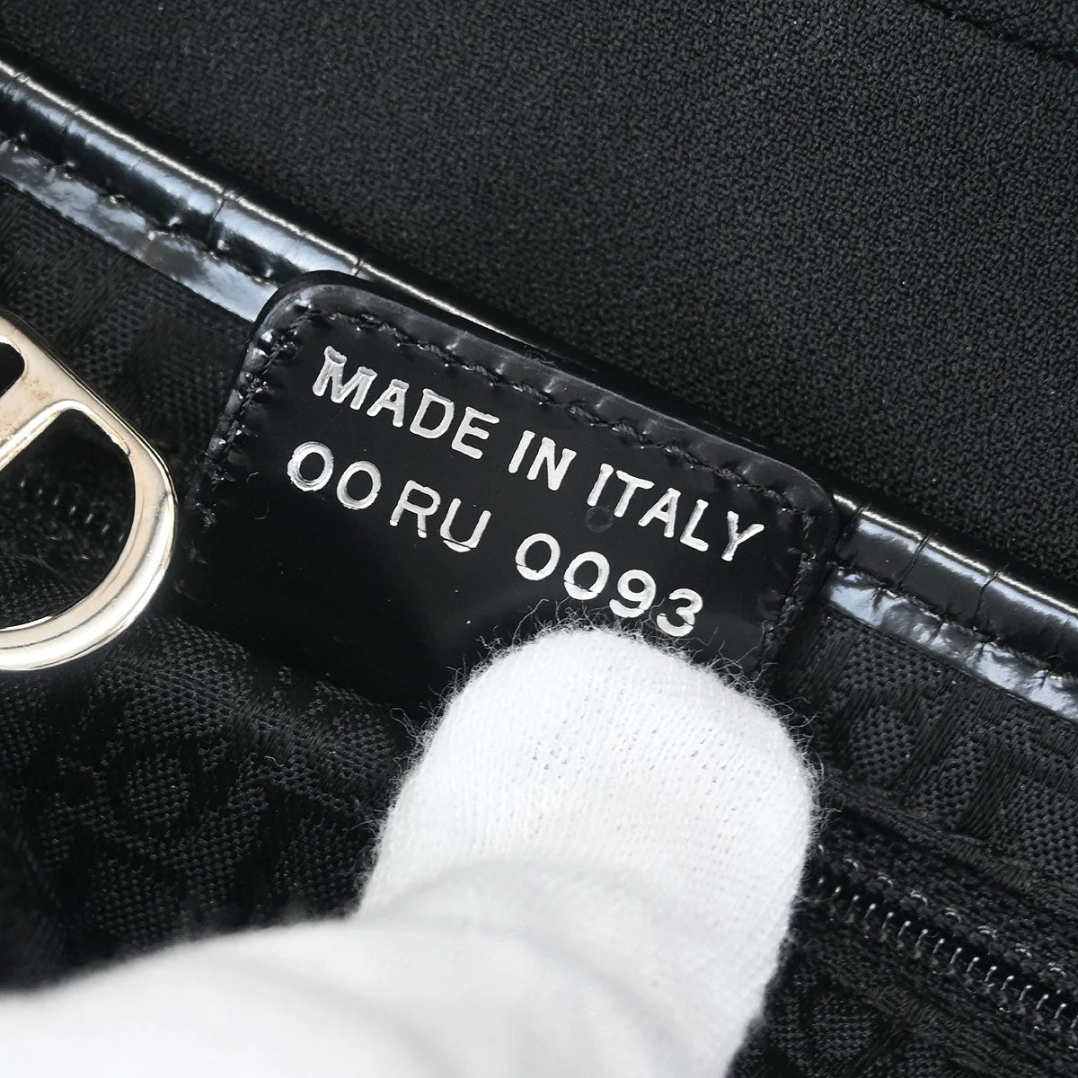 Christian Dior Black White Satin Sequins Saddle Handbag - Image 10