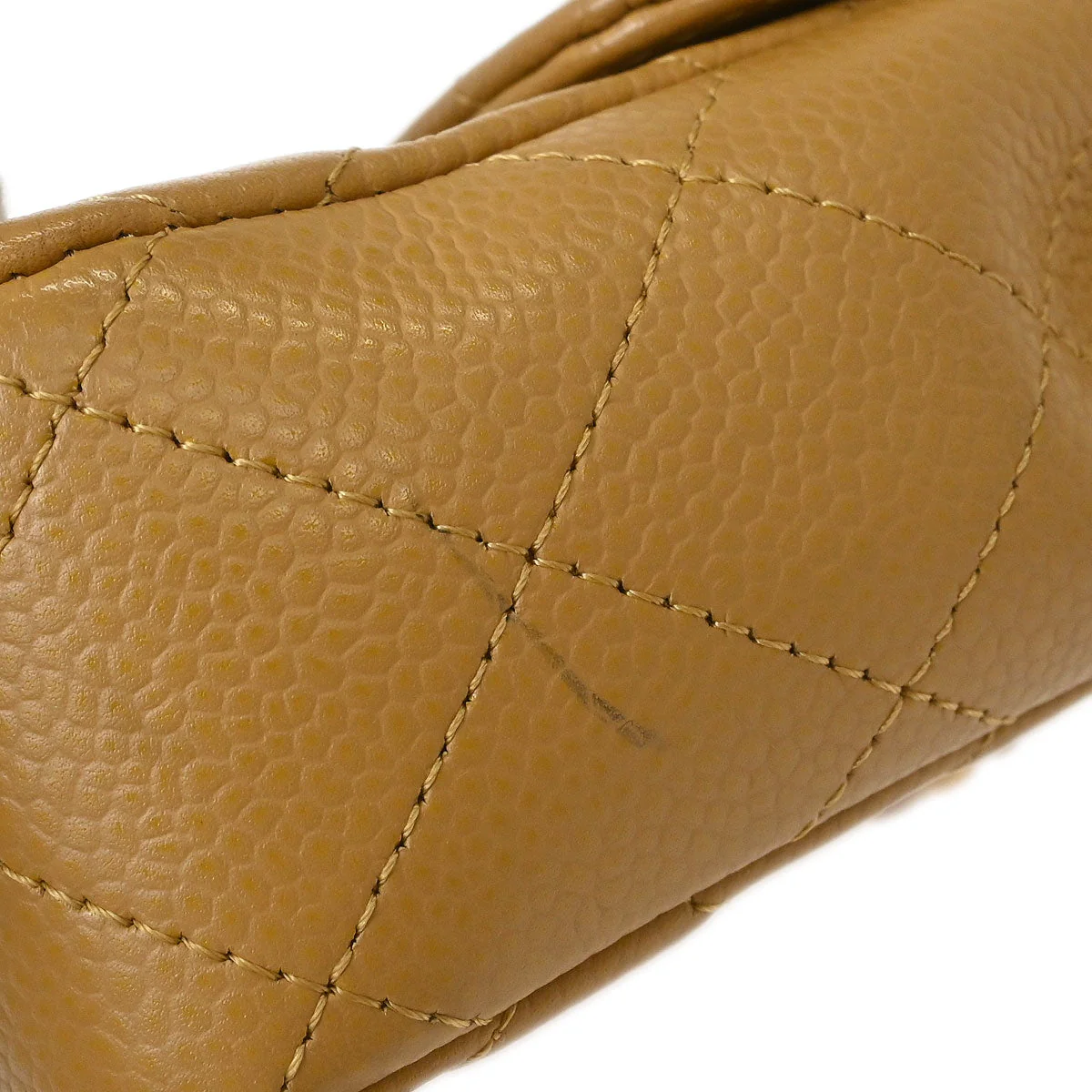 Chanel 2006-2008 Beige Caviar East West Shoulder Bag - Image 3