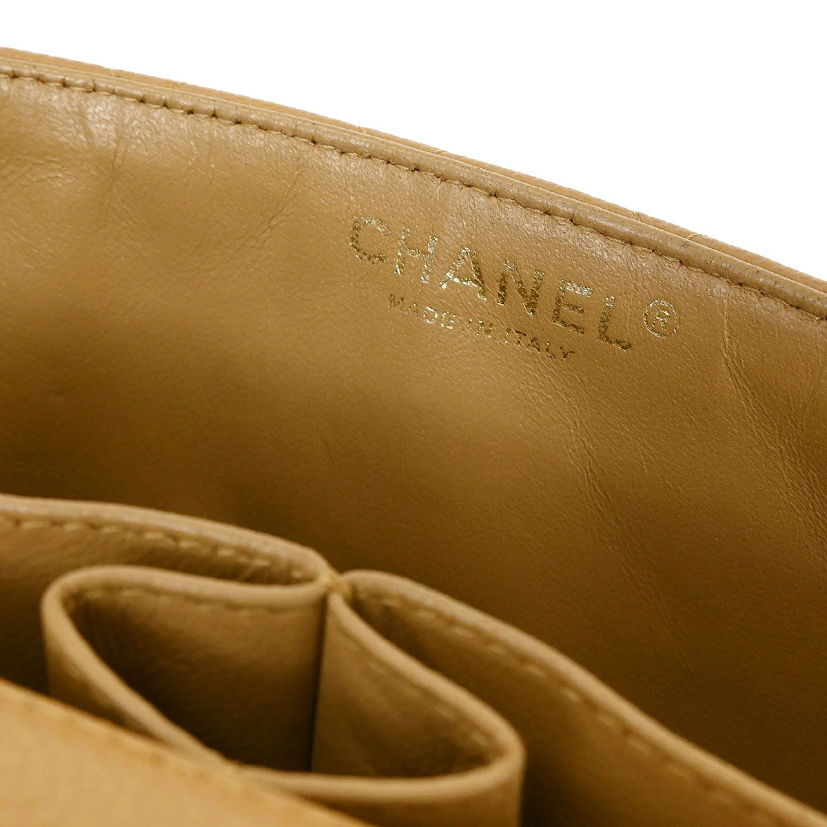 Chanel 2006-2008 Beige Caviar East West Shoulder Bag - Image 9