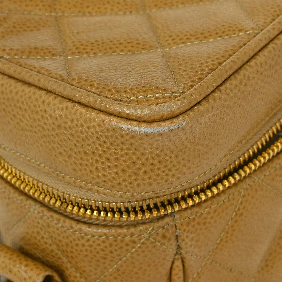Chanel 1989-1991 Beige Caviar Shoulder Bag - Image 6