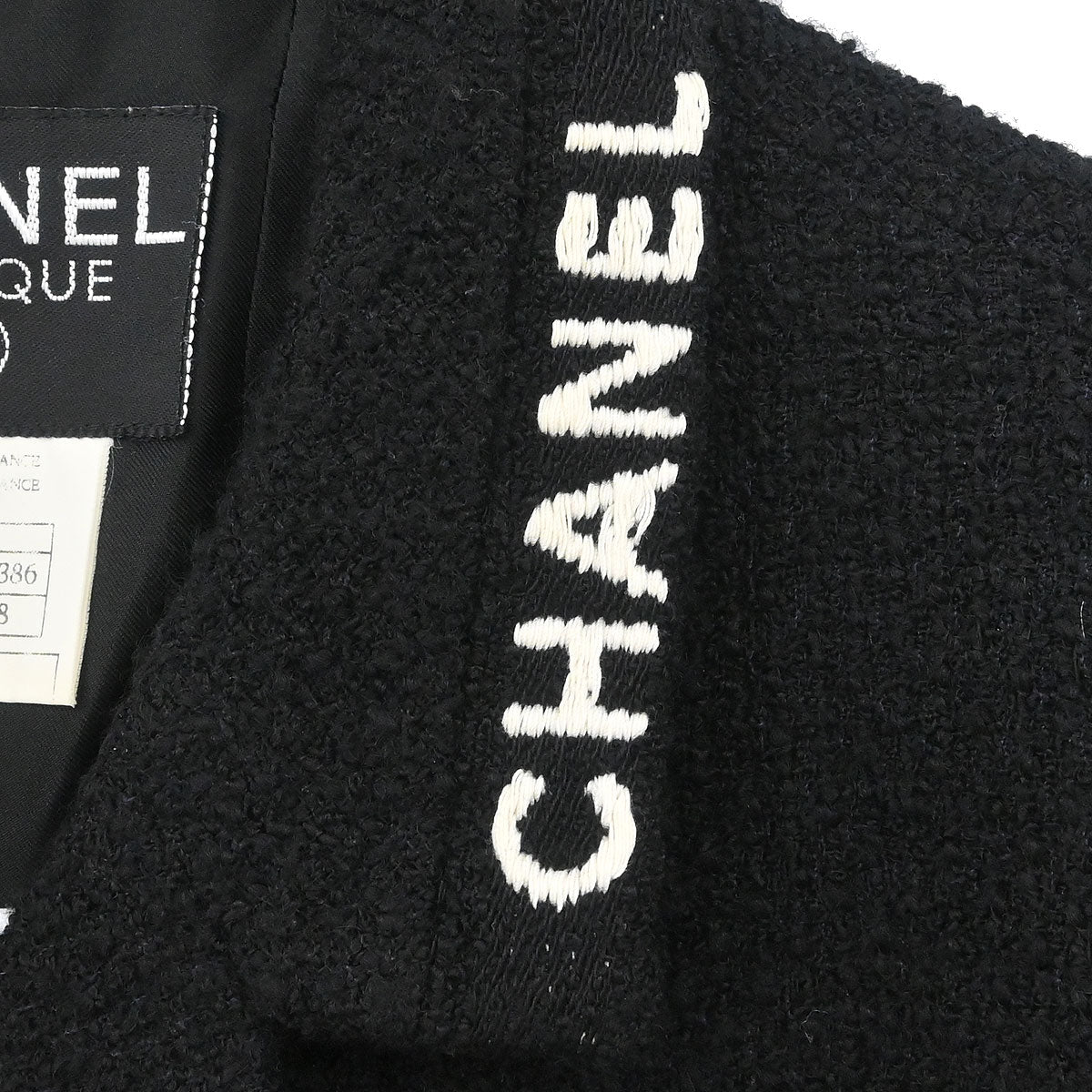 Chanel 1995 Single Breasted Jacket Black #38 - Image 3
