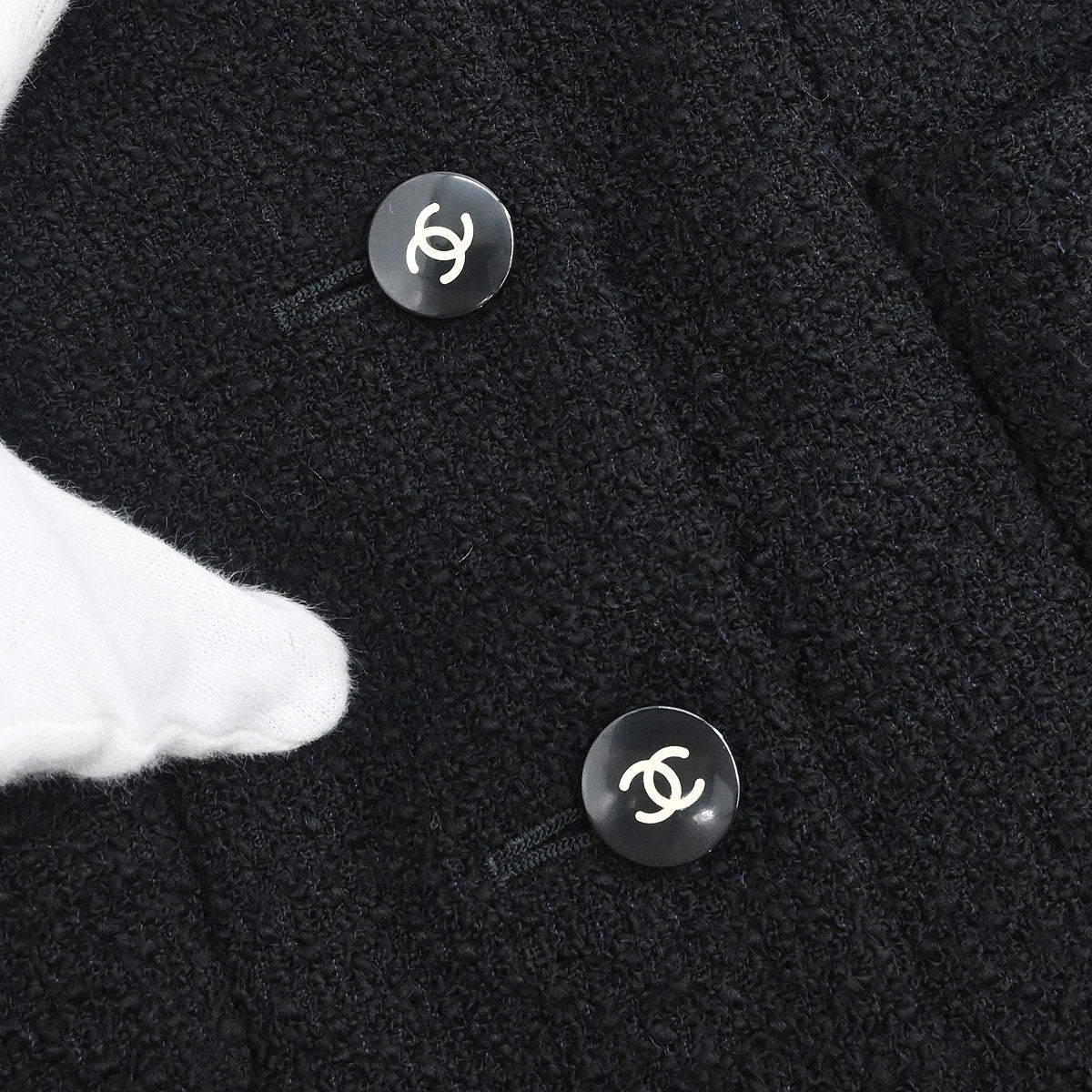 Chanel 1995 Single Breasted Jacket Black #38 - Image 6