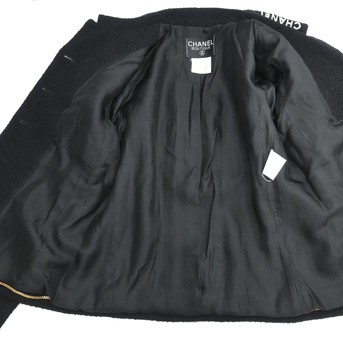 Chanel 1995 Single Breasted Jacket Black #38 - Image 8