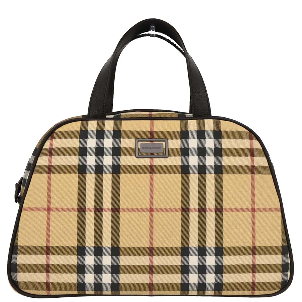 Burberry Beige PVC Burberry Check Handbag