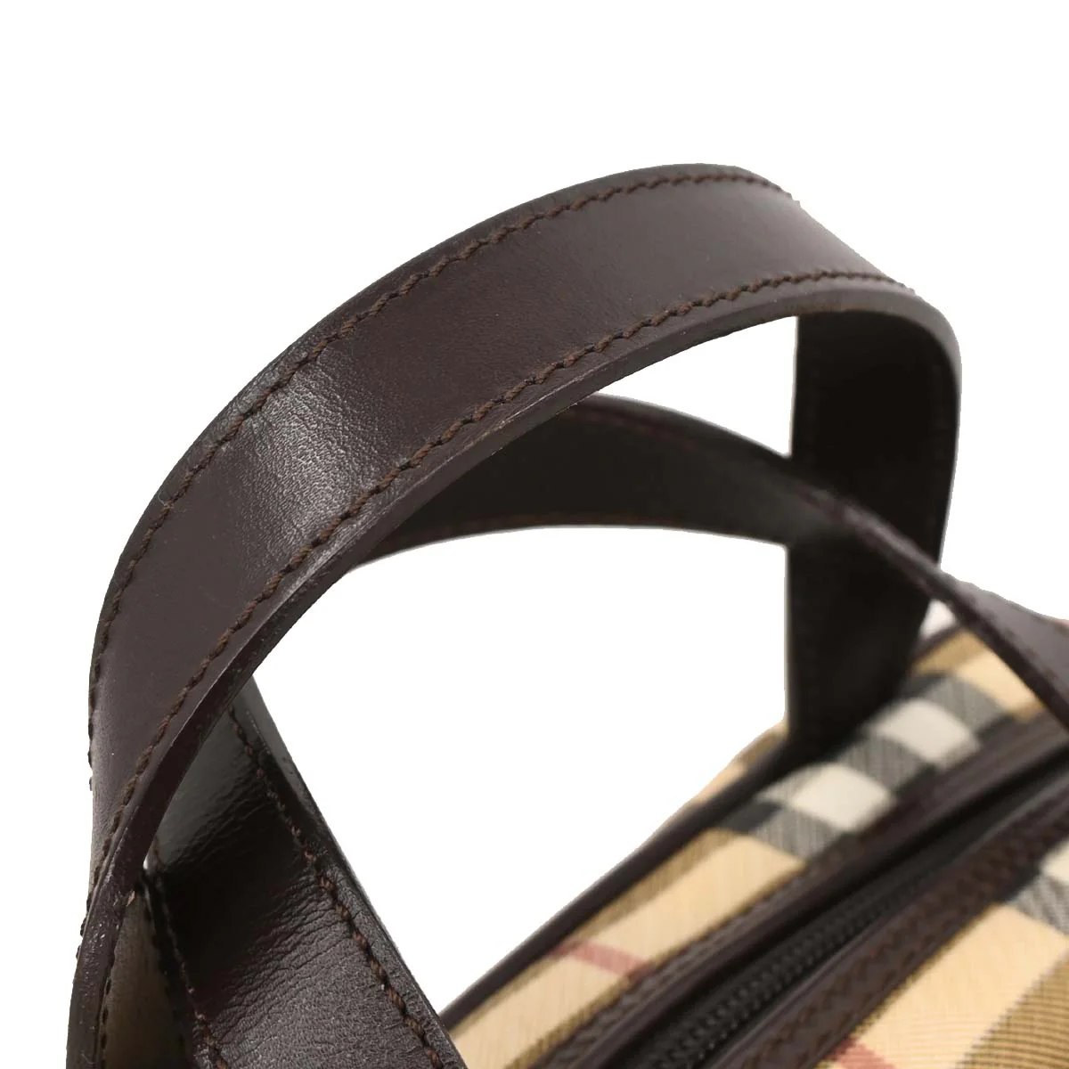 Burberry Beige PVC Burberry Check Handbag - Image 4