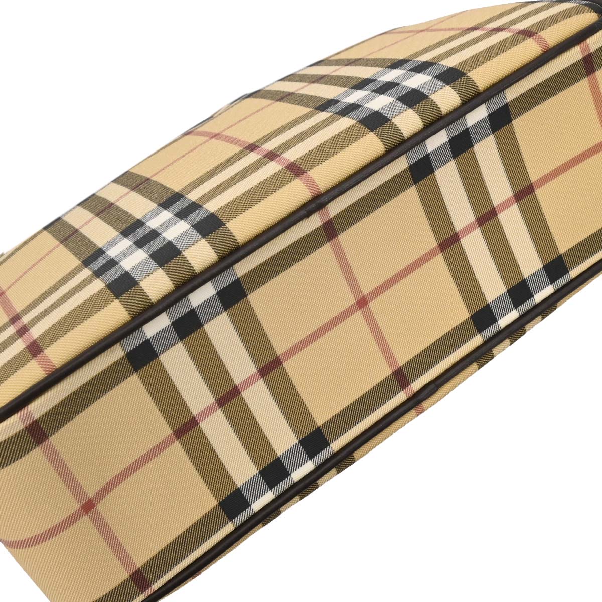 Burberry Beige PVC Burberry Check Handbag - Image 6