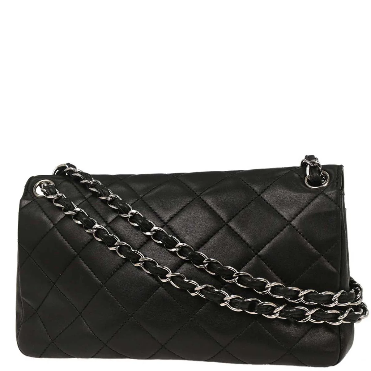 Chanel 2006-2008 Black Lambskin Shoulder Bag - Image 2